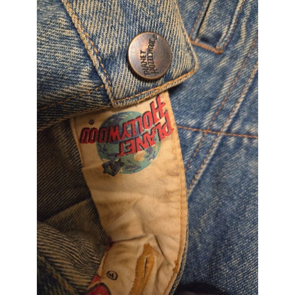 Vintage Planet Hollywood Denim Jacket Womens Small Nashville 90s Oversized Jean - Picture 4 of 11